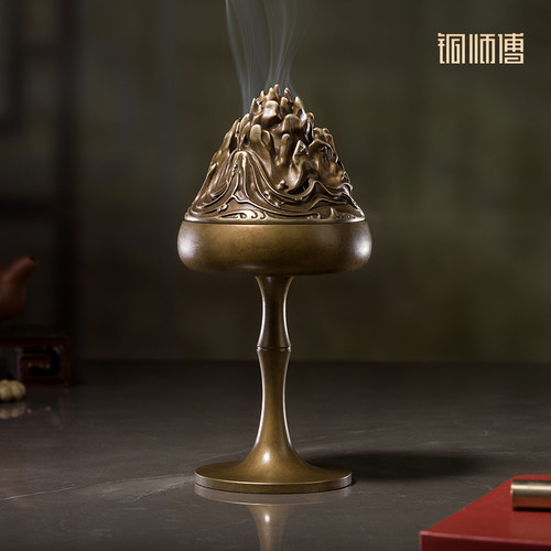铜师傅《高杆博山炉》铜香炉摆件