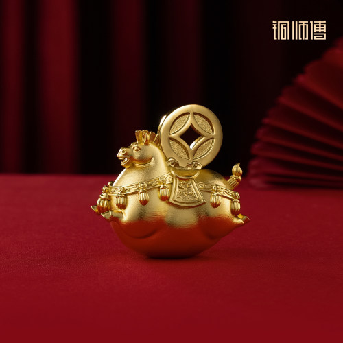 铜师傅《马上有财》摆件