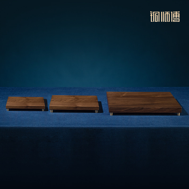 铜师傅黑胡桃原木底座图片