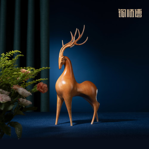 铜师傅《鹿鸣》铜摆件