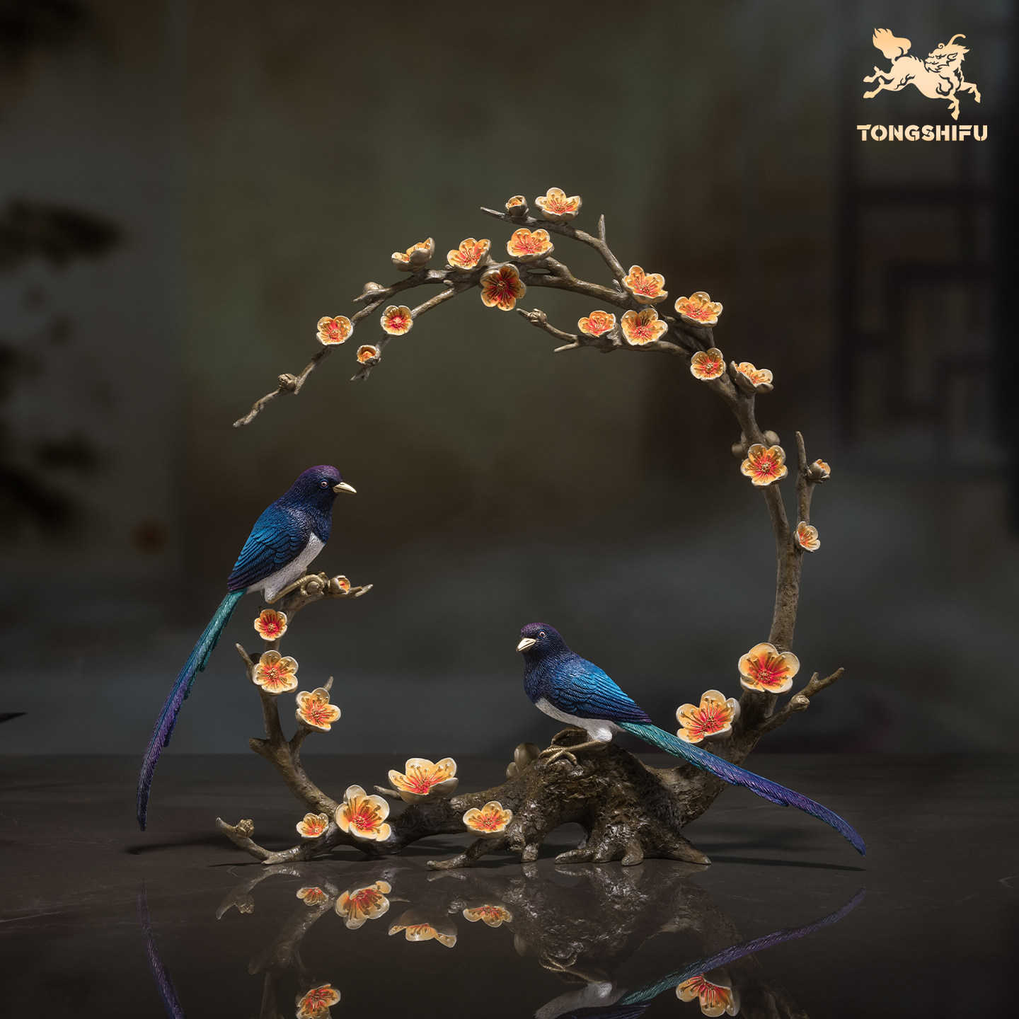 铜师傅《喜上眉梢》客厅桌面喜鹊铜摆件 家居装饰工艺品送礼摆件,家居饰品,桌面摆件,淘宝优惠券,粉丝福利购,淘宝优惠卷