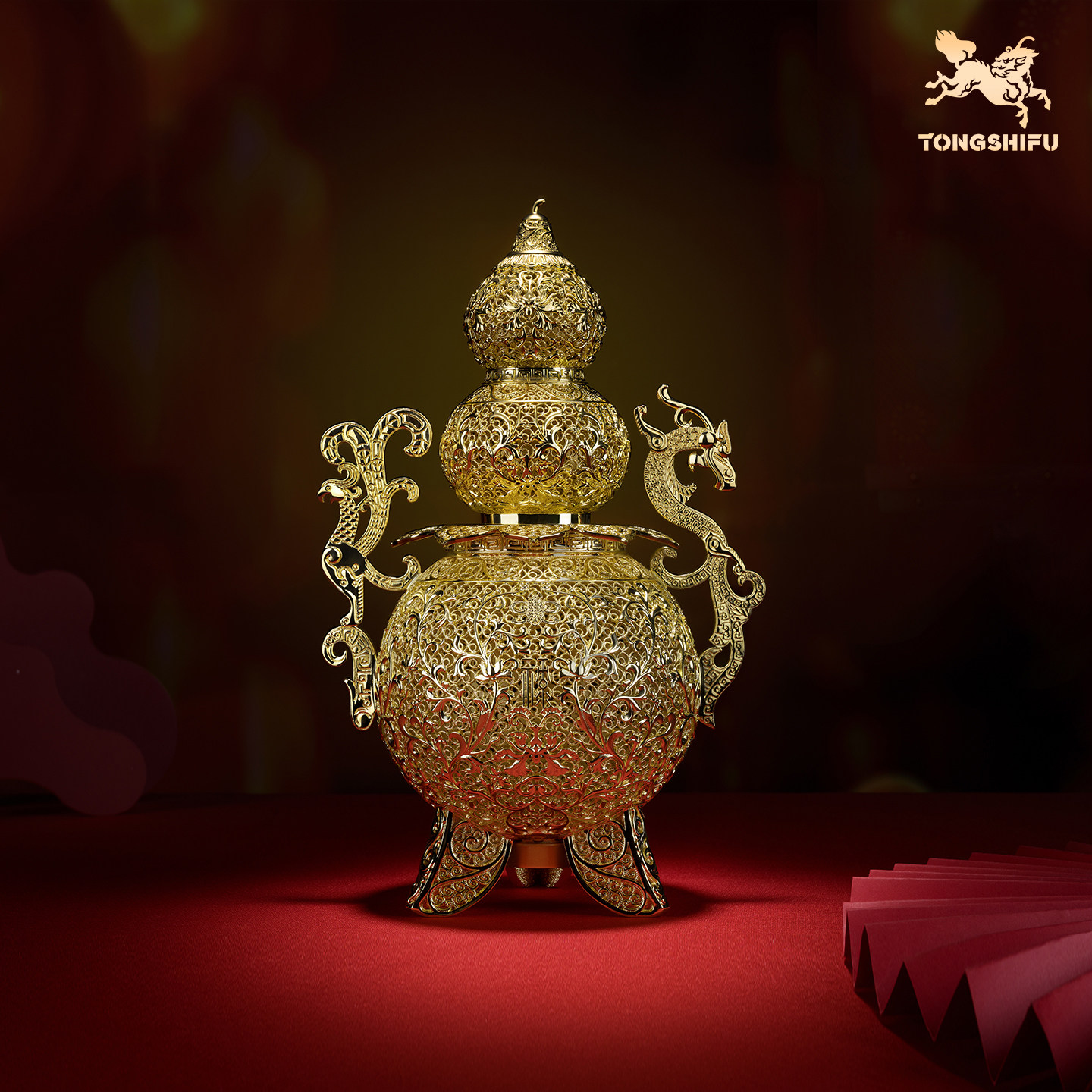 铜师傅《龙凤呈祥》客厅桌面铜摆件 家居装饰工艺品摆件 乔迁礼物,家居饰品,桌面摆件,淘宝优惠券,粉丝福利购,淘宝优惠卷