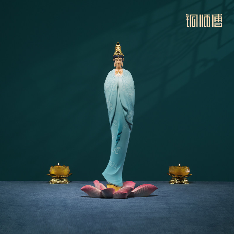 铜师傅《云影》客厅桌面铜观音摆件 家居装饰工艺品