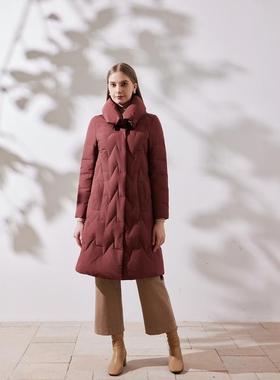 天轩商场同款冬女新长款白鹅绒羽绒服时尚妈妈装保暖洋气TIDY278