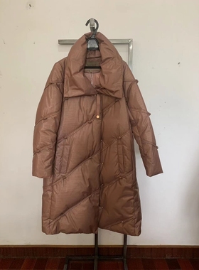 天轩商场同款2025冬上新女中长款白鹅绒羽绒服通勤保暖TIDY259