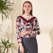 洋气内搭上衣TEQG167 设计感蕾丝打底衫 天轩商场同款 春秋女士新款