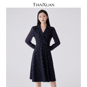 天轩商场同款 领裙子收腰显瘦减龄 别致独特西装 秋季 女士连衣裙新款
