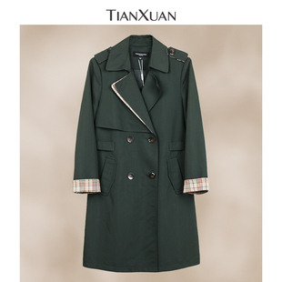 风衣英伦气质减龄TIQR644 领中长款 天轩商场同款 2025秋上新女西装