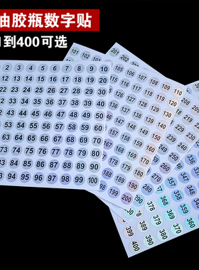 美甲镭射数字贴甲油胶瓶盖贴