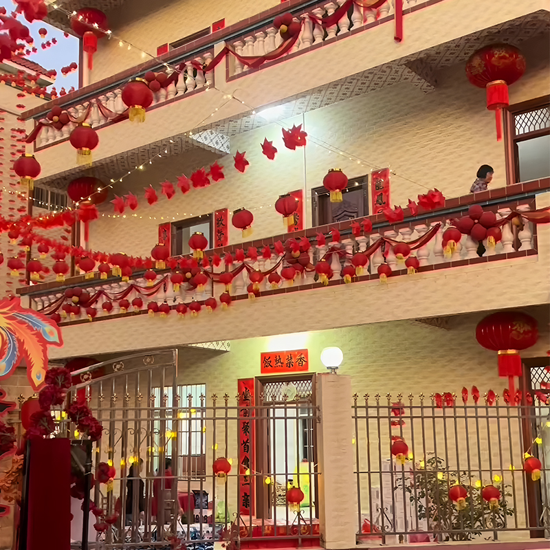 农村结婚礼别墅阳台栏杆拉花装饰