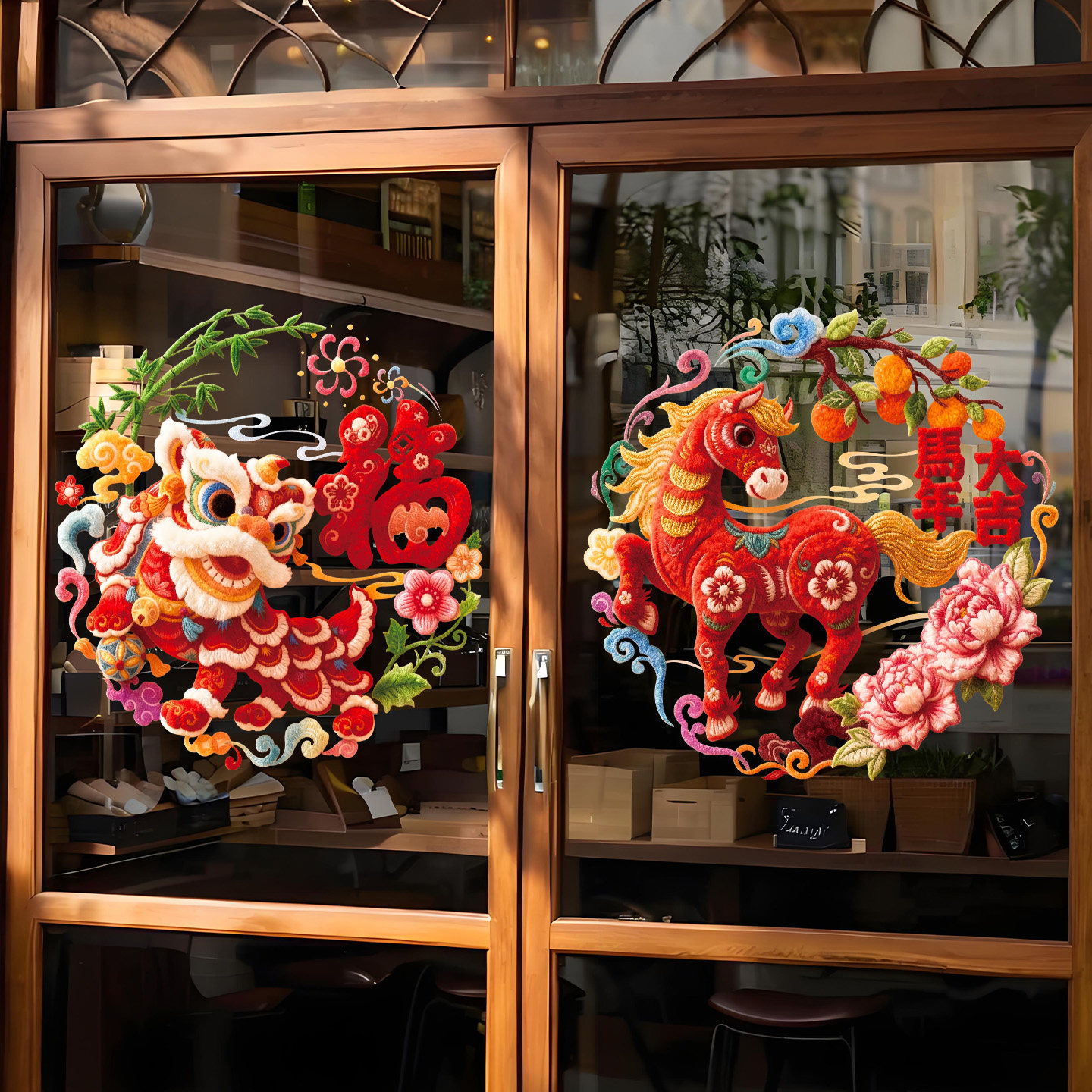 2026新款马年窗花静电贴春节过年橱窗玻璃门贴纸新年布置装饰用品,节庆用品/礼品,喜字/剪纸/贴纸,淘宝优惠券,粉丝福利购,淘宝优惠卷