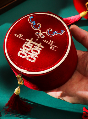 针线盒结婚女方嫁妆套装红色喜庆便携式家用针线收纳陪嫁用品大全