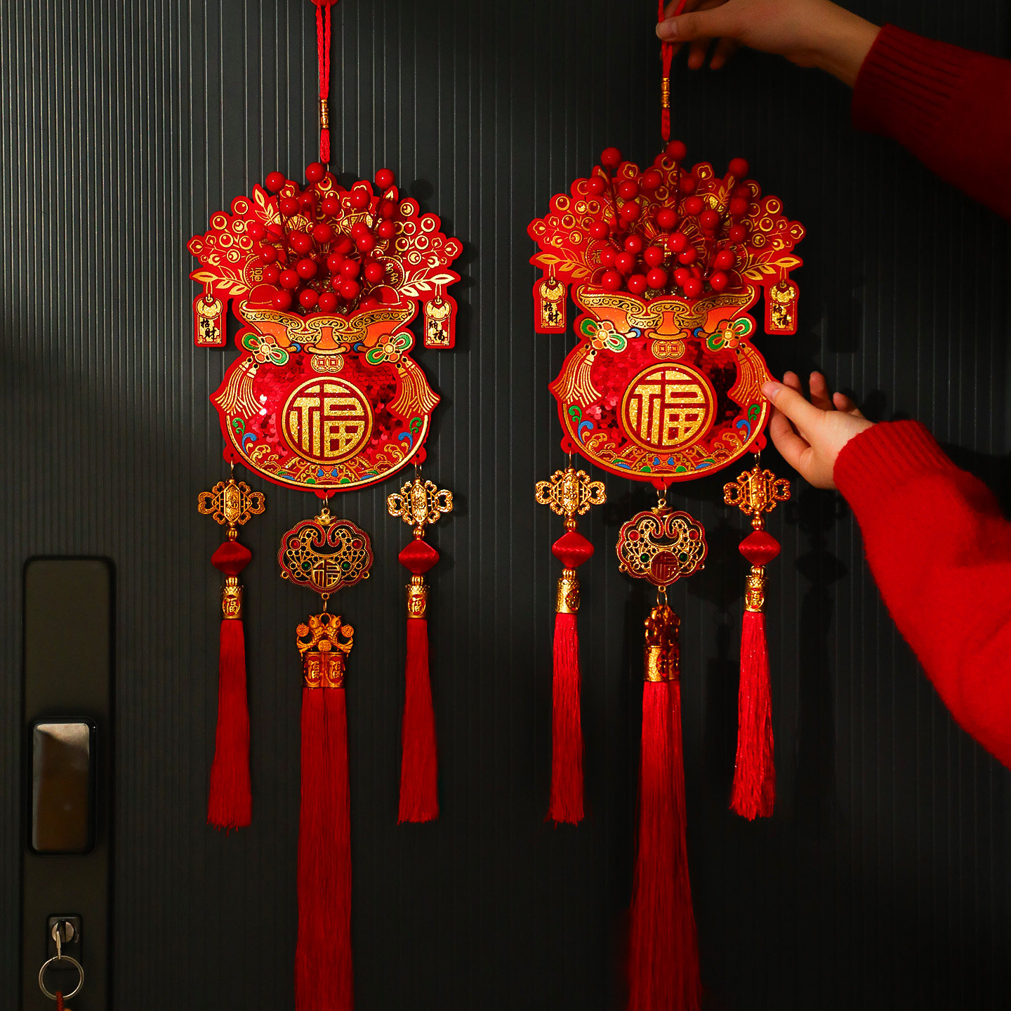 新年装饰发财果福袋挂件2026马年春节大门福字挂饰过年味氛围布置,节庆用品/礼品,挂饰/生肖挂饰,淘宝优惠券,粉丝福利购,淘宝优惠卷