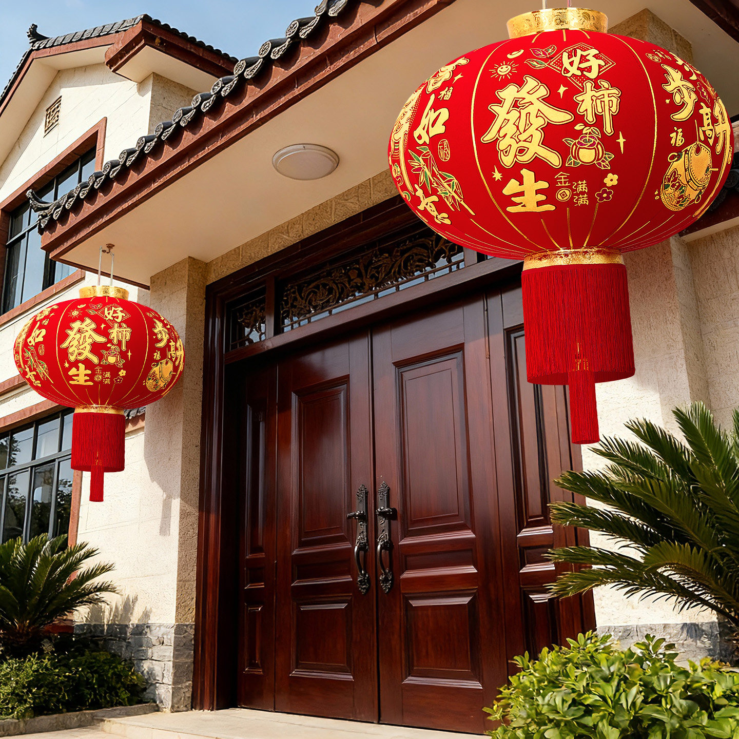 大红灯笼吊灯2026新款大门口一对