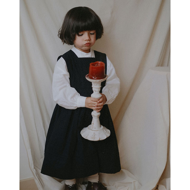 thetree树《修道院之歌》法式纯棉背心裙复古系带长裙女童大摆春