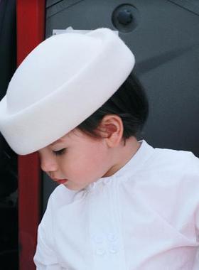 the tree 树 法式羊毛呢小礼帽儿童优雅百搭男女童复古小礼帽秋冬