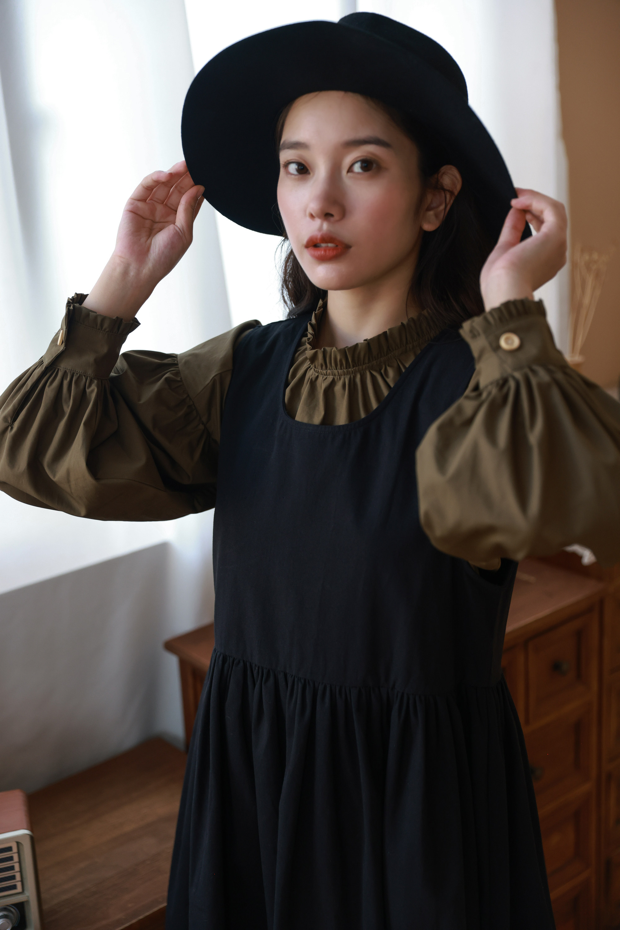 长袖纯棉衬衫树小众日系宽松
