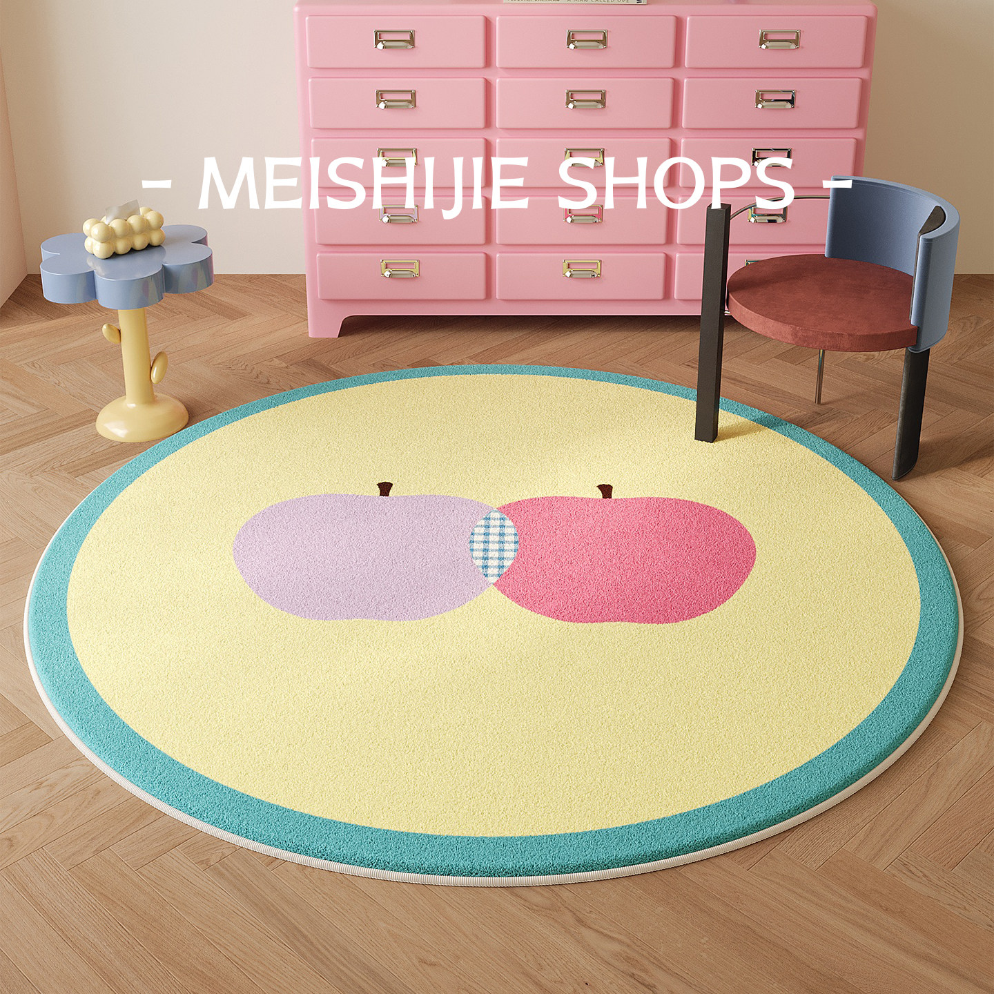 圆形地毯卡通可爱儿童房ins阅读区卧室床边椅子垫羊绒大地毯地垫,居家布艺,地毯,淘宝优惠券,粉丝福利购,淘宝优惠卷
