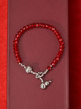 红色手链轻奢精致串珠葫芦手串大气配饰女士新年手串女款本命年