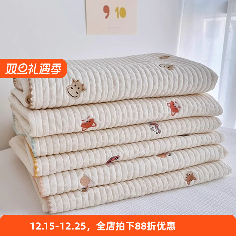 韩国进口新生儿童床单纯棉a类柔软亲肤婴儿床褥宝宝幼儿园床褥垫