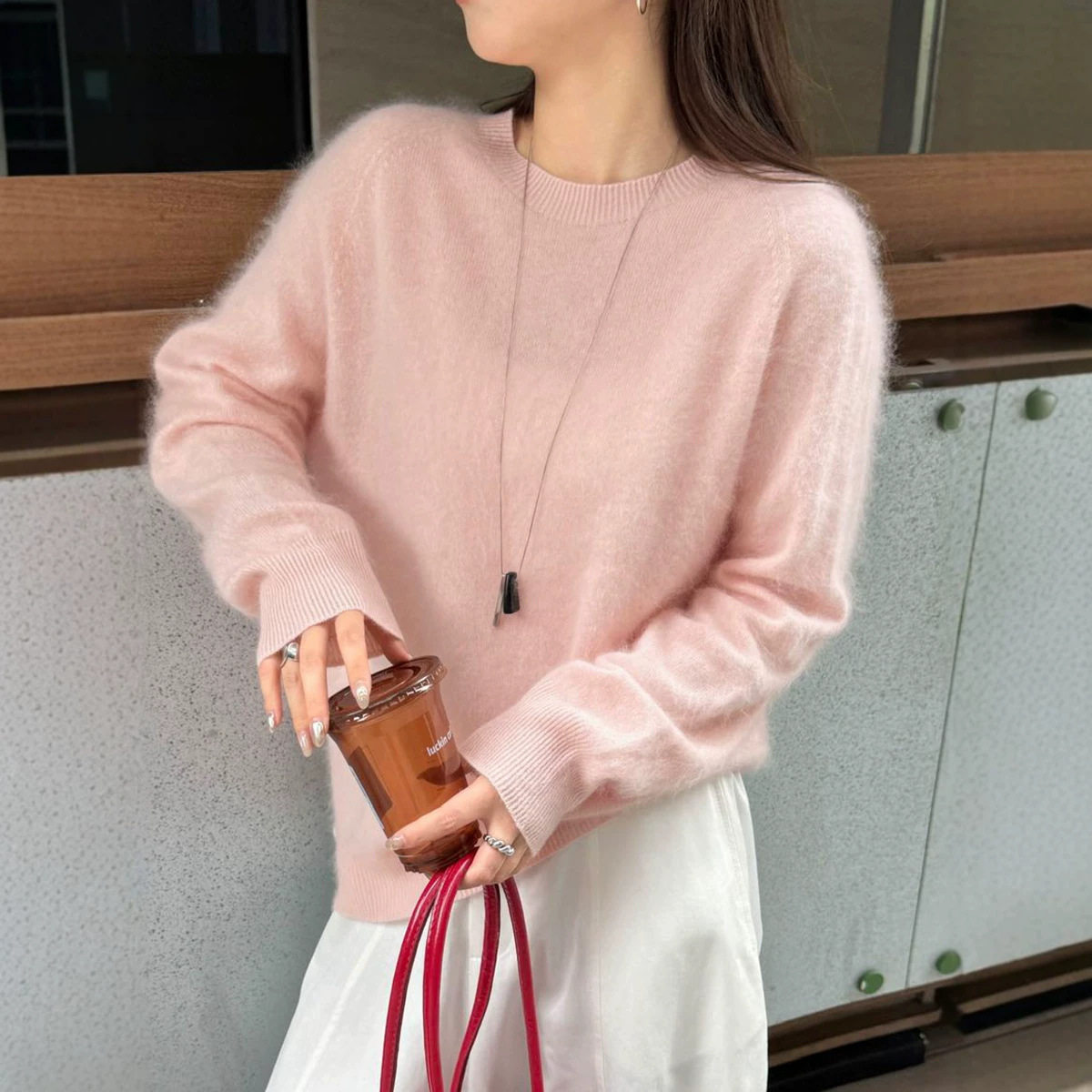 韩系甜美羊毛山羊绒女打底毛衣