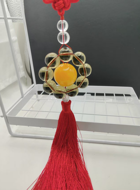 茶黄色水晶手工制作车内挂件