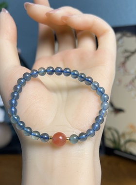 新疆直发天然海蓝宝手串阿勒泰三号矿坑圆珠单圈手链6带证书