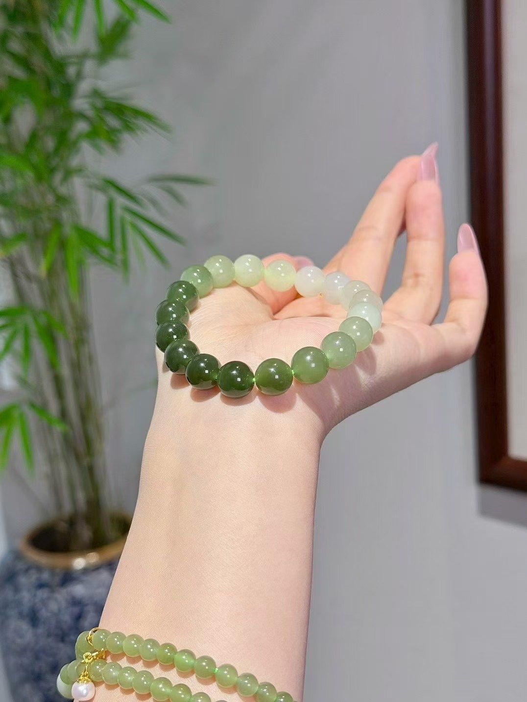 新疆直发正品和田玉晴水渐变圆珠手链天然玉石手串10mm带证书,珠宝/钻石/翡翠,手饰,淘宝优惠券,粉丝福利购,淘宝优惠卷