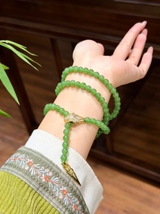 新疆直发正品和田玉碧玉项链毛衣链手链多用款天然玉石带证书