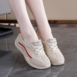 皮面透气小白鞋 增高休闲耐磨薄底韩版 学院板鞋 女潮1518 2026春秋季