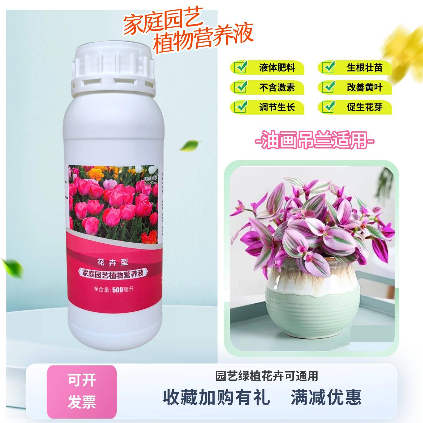 油画婚礼吊兰锦浓缩营养液室内水培盆栽植物专用氮磷钾水溶花肥料