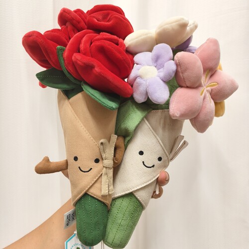 英国jellycat情人节新品毛绒玩偶礼物玫瑰邦尼兔爱心马卡龙现货