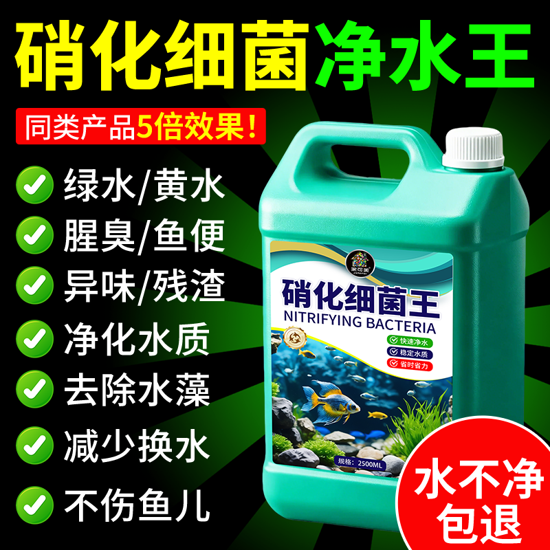 硝化细菌鱼缸专用水质净化养鱼药水质稳定剂分解鱼粪消化活菌液#