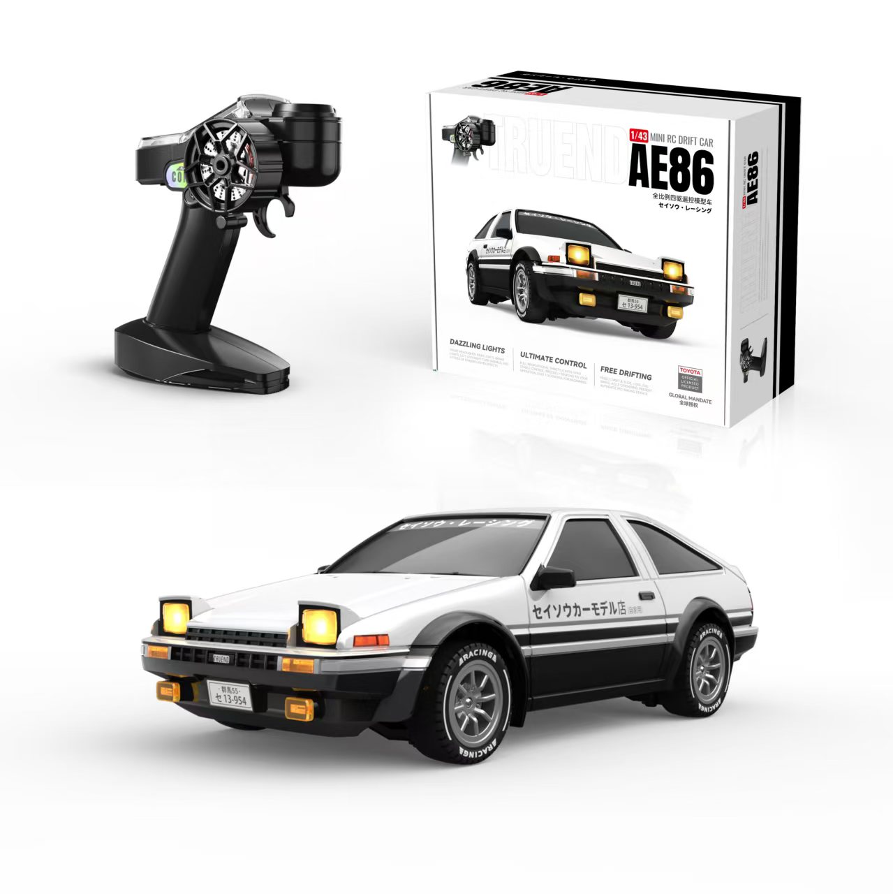精小创丰田联名AE86遥控漂移车RC四驱高速赛车竞技全比例1:43现货