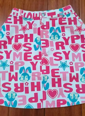 全新无吊牌Shirley 秀兰邓波儿女童半身裙130码字母兔子日本带回