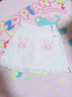 mezzopiano 150码白色纯棉贵牌半身裙稀少平成复古钢琴9新现货