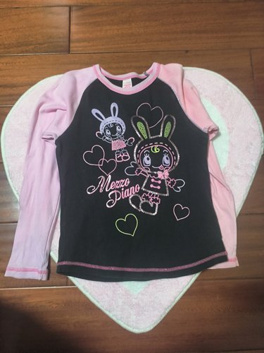 mezzopiano 150纯棉日系潮牌钢琴拼色中古9新现货贵牌女童夏季