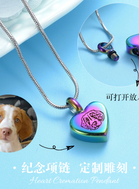 宠物毛发纪念爱心骨灰项链吊坠