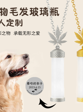 透明玻璃瓶纪念宠物亲人骨灰吊坠项链钛钢刻字毛发骨灰香水瓶饰品