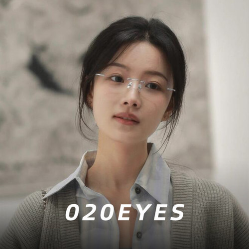 品质钛架无框眼镜女士商务高级感