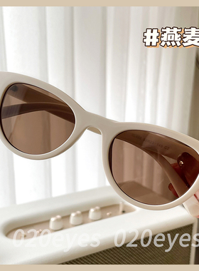 夏日防晒带度数可爱圆框猫眼墨镜