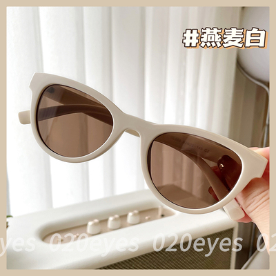 夏日防晒带度数可爱圆框猫眼墨镜