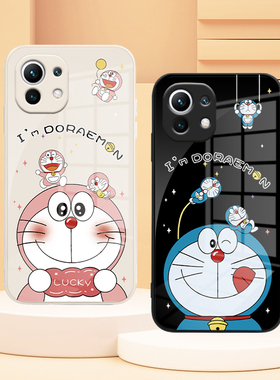 小米11哆啦a梦手机壳vivos12情侣10s新款x70x60iqoo9/8mix4civi红米k50k40note11pro十+适用10opporeno7/6套5