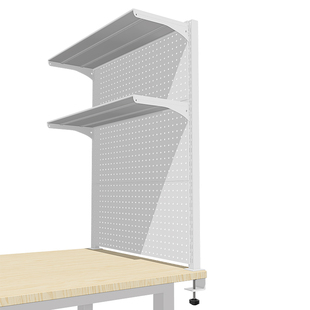 贫美桌面洞洞板置物架学习书桌上夹式铁艺多层架子免打孔夹桌书架