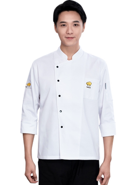 厨师秋冬长袖男后厨房工衣定制