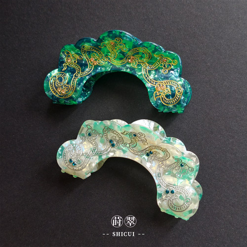 莳翠宋冠醋酸汉服鲨鱼夹
