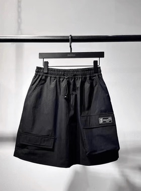 工装短裙女2024夏季新款速干机能风宽松直筒休闲短裙黑色女装