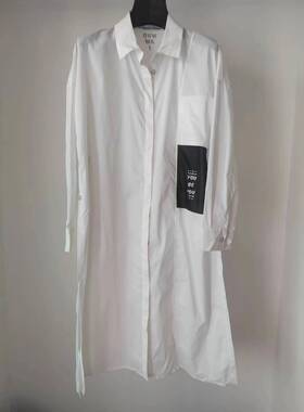 odbo/欧迪比欧原创设计主题印花白色衬衫女秋季2023新款长款上衣