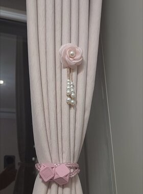 网纱花朵珍珠别针饰品窗帘装饰饰品点缀窗饰辅料配饰diy花朵吊坠