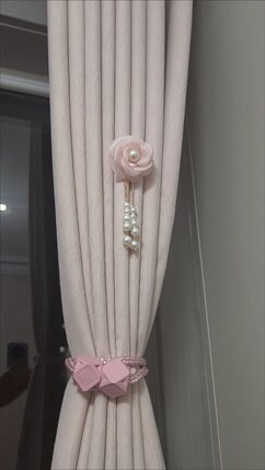 网纱花朵珍珠别针饰品窗帘装饰饰品点缀窗饰辅料配饰diy花朵吊坠